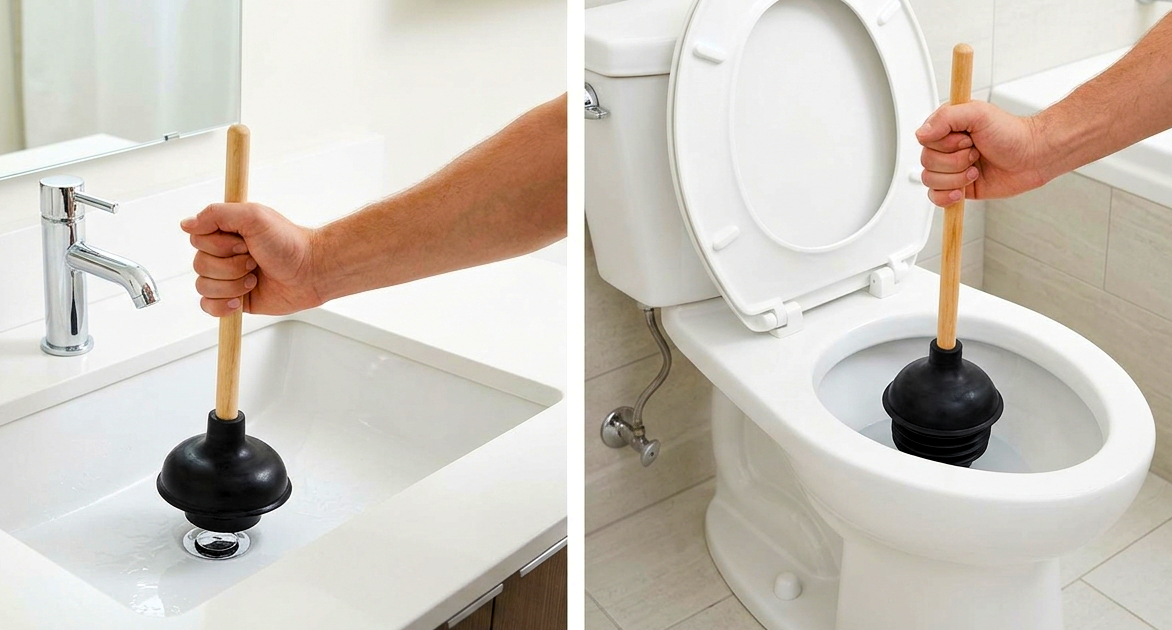 Toilet & Sink Plunger Differences